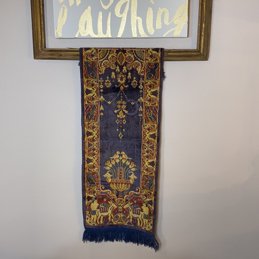 Vintage Tapestry Wall Hanging/Rug/Runner Navy